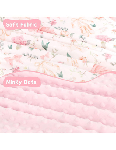 Manta de Recepción para Bebés GFU Floral Rosa 76x102 cm
