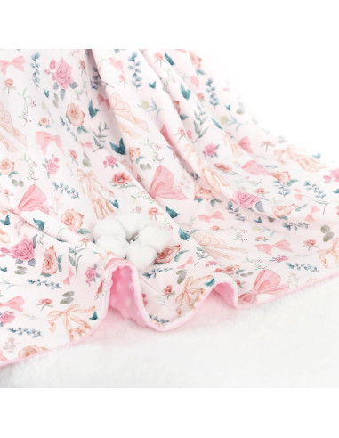 Manta de Recepción para Bebés GFU Floral Rosa 76x102 cm