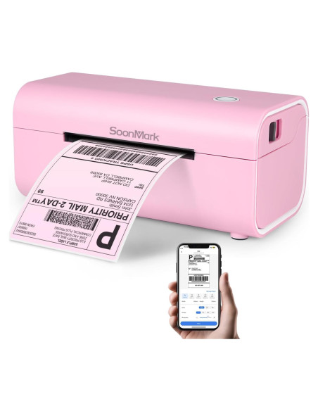 Impresora Térmica de Etiquetas Bluetooth Soonmark M4201 Rosa 4x6 Impresora Térmica de Etiquetas Bluetooth Soonmark M4201 Rosa 4x6