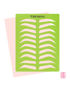 Plantilla de Cejas Reutilizable BRAWNA 10 Formas 19.5x14.5cm