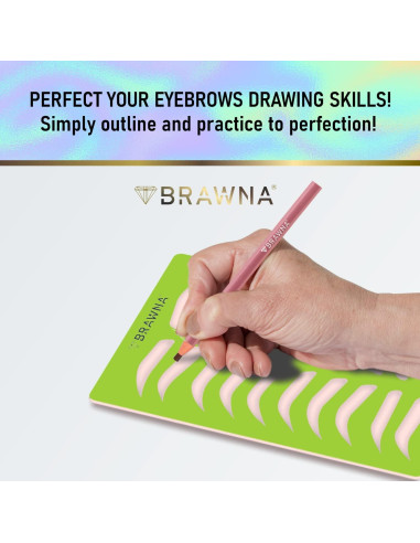 Plantilla de Cejas Reutilizable BRAWNA 10 Formas 19.5x14.5cm