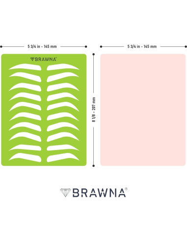Plantilla de Cejas Reutilizable BRAWNA 10 Formas 19.5x14.5cm