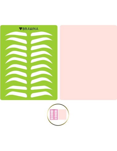 Plantilla de Cejas Reutilizable BRAWNA 10 Formas 19.5x14.5cm