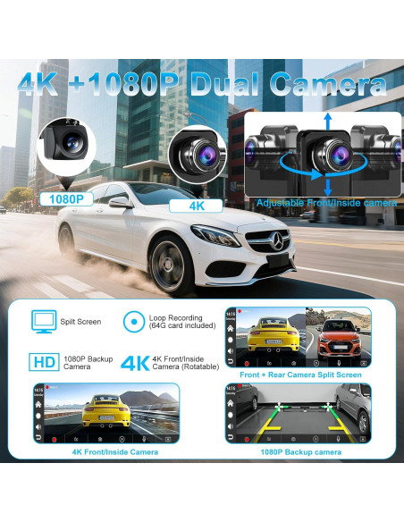 Pantalla Carplay 10.26" Accfly HD con Cámara 4K y GPS