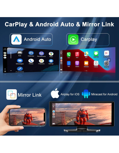 Pantalla Carplay 10.26" Accfly HD con Cámara 4K y GPS
