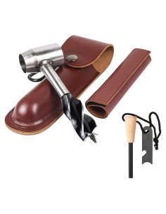 Auger Manual Scotch Eye HNONPW con Funda de Cuero 5cm Marrón