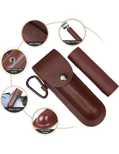 Auger Manual Scotch Eye HNONPW con Funda de Cuero 5cm Marrón