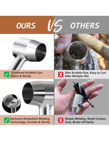 Auger Manual Scotch Eye HNONPW con Funda de Cuero 5cm Marrón