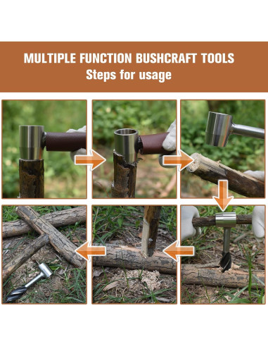 Auger Manual Scotch Eye HNONPW con Funda de Cuero 5cm Marrón