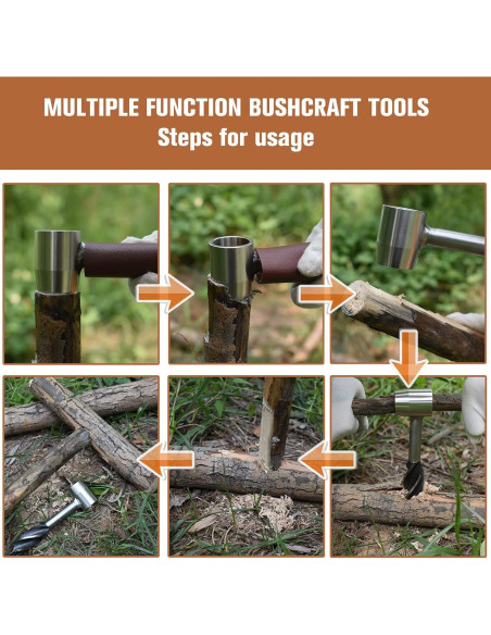 Auger Manual Scotch Eye HNONPW con Funda de Cuero 5cm Marrón