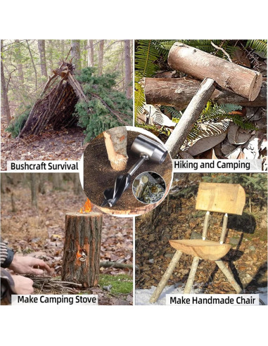 Auger Manual Scotch Eye HNONPW con Funda de Cuero 5cm Marrón