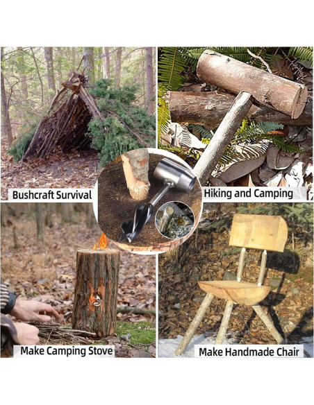 Auger Manual Scotch Eye HNONPW con Funda de Cuero 5cm Marrón