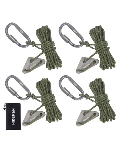 Cuerda de Camping HIKEMAN 4mm Reflectante 15.85m con Mosquetón