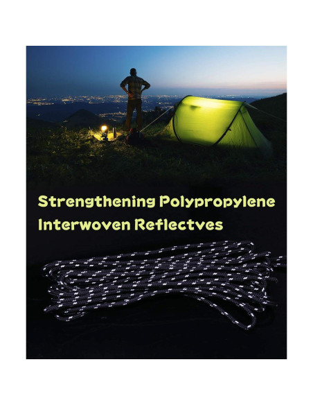 Cuerda de Camping HIKEMAN 4mm Reflectante 15.85m con Mosquetón