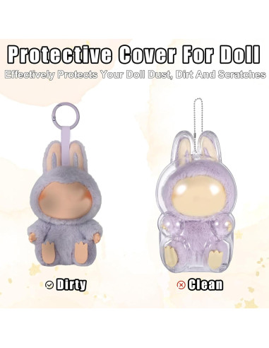 Funda Protectora Labubu Beibunhn Transparente 17.3x10.4cm