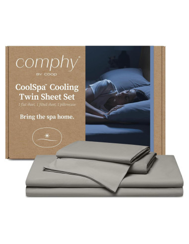 Conjunto de Sábanas Twin Coop Home Goods Cool+ Gris Paloma