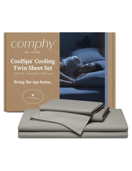 Conjunto de Sábanas Twin Coop Home Goods Cool+ Gris Paloma