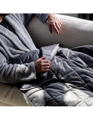 Manta con Peso LUXOME 137x183 cm 6.8 kg Gris Lavable