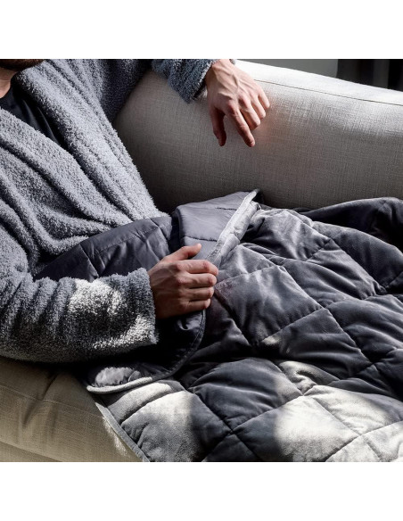 Manta con Peso LUXOME 137x183 cm 6.8 kg Gris Lavable