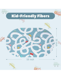 LIVEBOX Alfombra de Juego Antideslizante Azul 91x152 cm 2