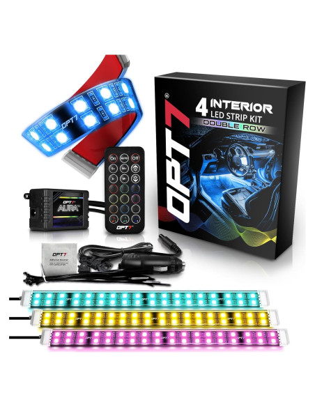 Luces LED de interior OPT7 Aura 4 piezas RGB con control remoto