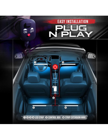 Luces LED de interior OPT7 Aura 4 piezas RGB con control remoto