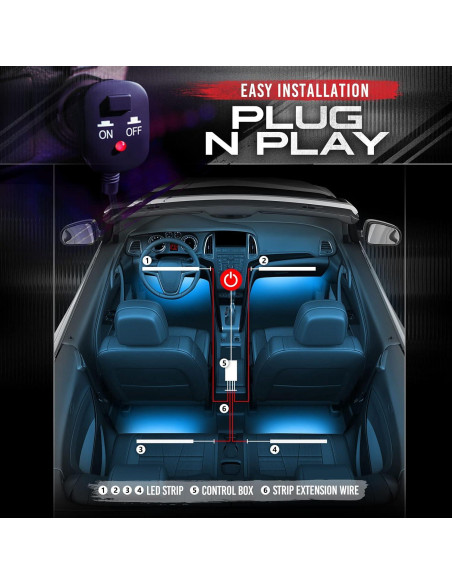 Luces LED de interior OPT7 Aura 4 piezas RGB con control remoto