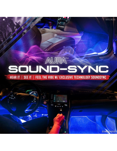 Luces LED de interior OPT7 Aura 4 piezas RGB con control remoto