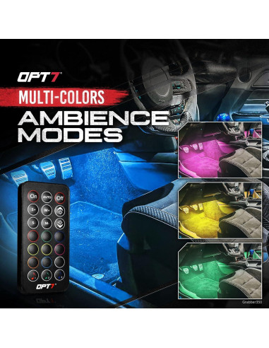 Luces LED de interior OPT7 Aura 4 piezas RGB con control remoto