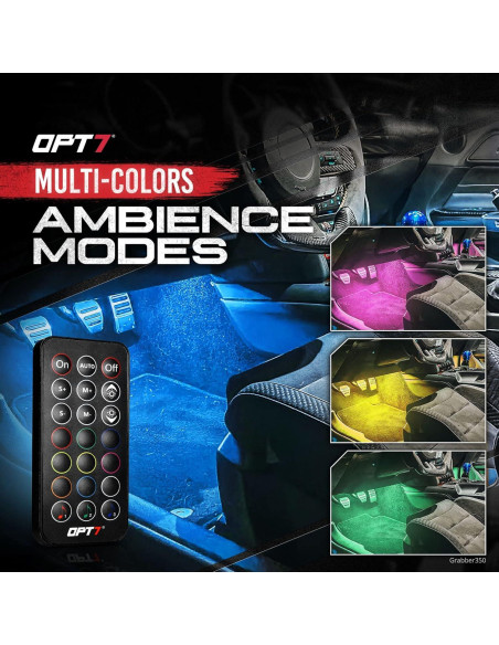 Luces LED de interior OPT7 Aura 4 piezas RGB con control remoto