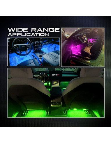 Luces LED de interior OPT7 Aura 4 piezas RGB con control remoto