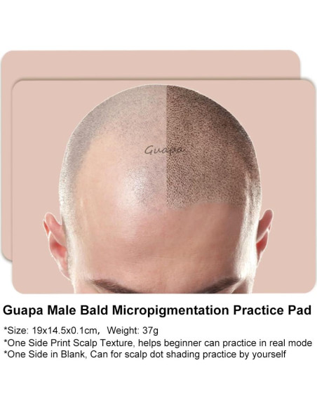 Piel de Práctica Micropigmentación Cuero Cabelludo MARLLOGIVA 19x14.5cm