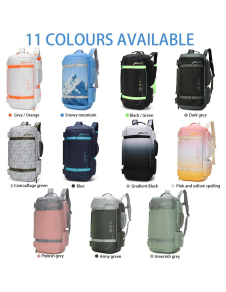 Mochila de Gimnasio BE SMART 40L Impermeable Verde Ejercito