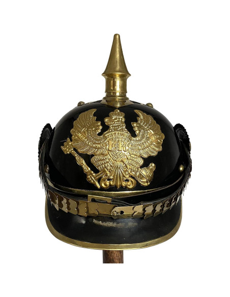 Casco Prusiano Alemán Pickelhaube AnNafi - Acero y Latón 67 cm
