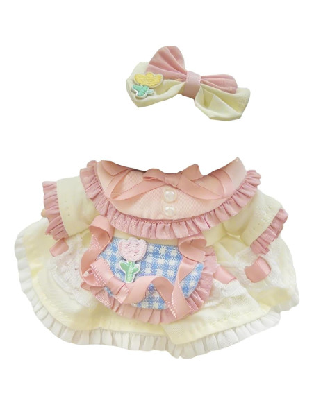 Conjunto Ropa para Muñecas 17cm CUTE002 Vestido Europeo Amarillo/Rosa