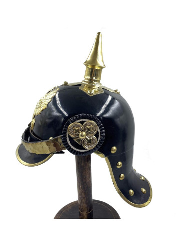Casco Prusiano Alemán Pickelhaube AnNafi - Acero y Latón 67 cm