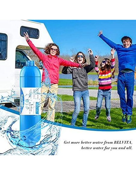 Filtrador de Agua Inline BELVITA RV - Paquete de 2, Carbón Activado