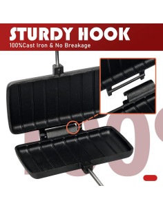 Hierro de Pastel Doble Alytree de Hierro Fundido 11x21cm 2