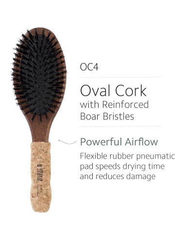 Cepillo Plano Ovalado Ibiza Hair OC4 Cerda de Jabalí y Nylon