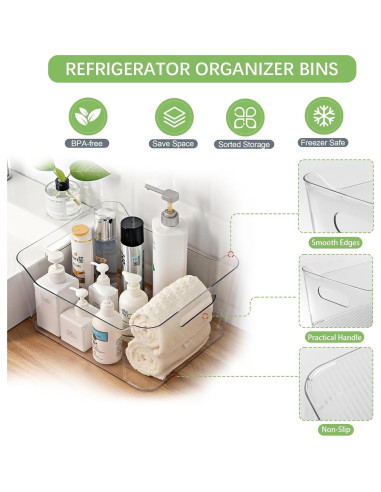 Contenedores de Almacenamiento Plástico Transparente 4PK 28.4x20.3x12.7cm