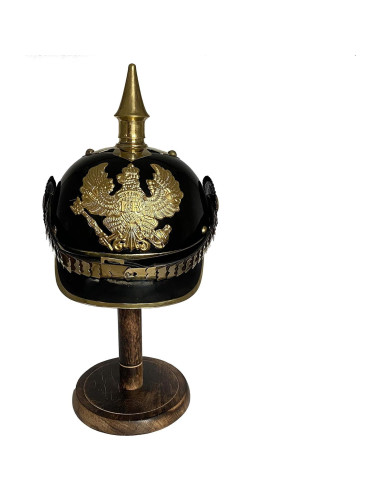 Casco Prusiano Alemán Pickelhaube AnNafi - Acero y Latón 67 cm