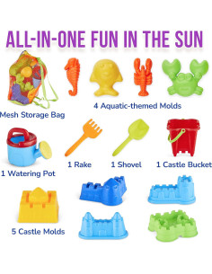 Juguetes de Playa Click N' Play - Conjunto 13 Piezas para Niños 2