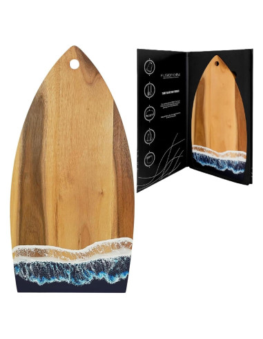 Tabla de Cortar de Acacia Fusionova Surf 40x20 cm Epoxi