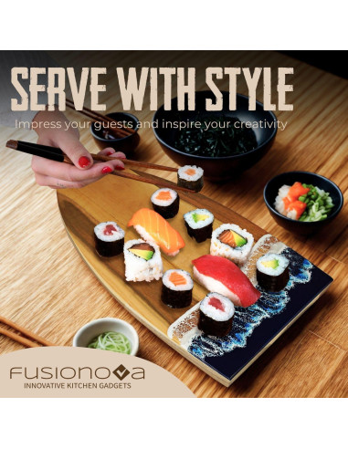 Tabla de Cortar de Acacia Fusionova Surf 40x20 cm Epoxi