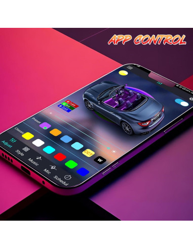 Luces LED interiores multicolor Zdovivot para coche USB