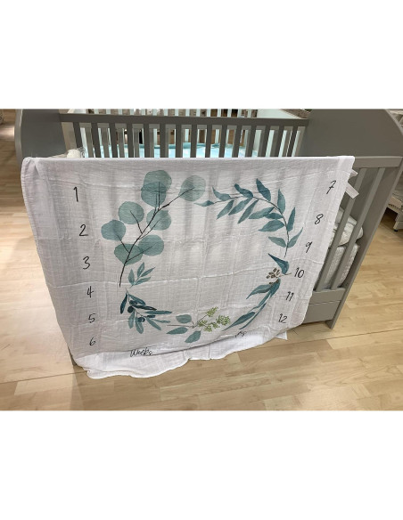 Manta de Hitos Mensual Orgánica Miaoberry Eucalipto 119 cm
