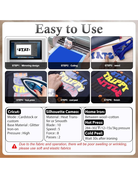 Vinilo Puff Transferencia de Calor Heflashor 11 Colores 30x25 cm