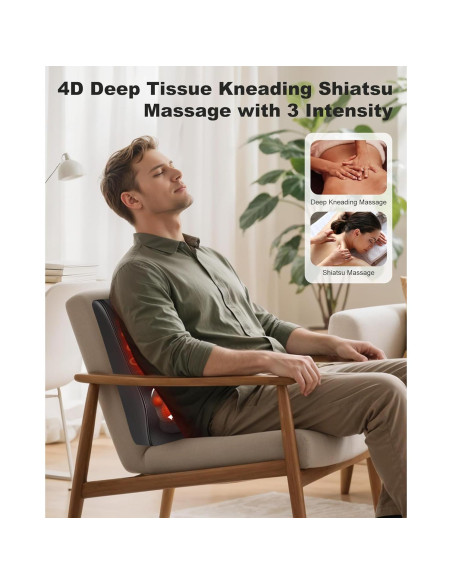 Masajeador de Cuello Shiatsu Snailax SL-128C-2 Inalámbrico con Calor