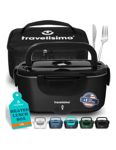Caja de Almuerzo Eléctrica TRAVELISIMO 1.5L 80W Acero Inoxidable