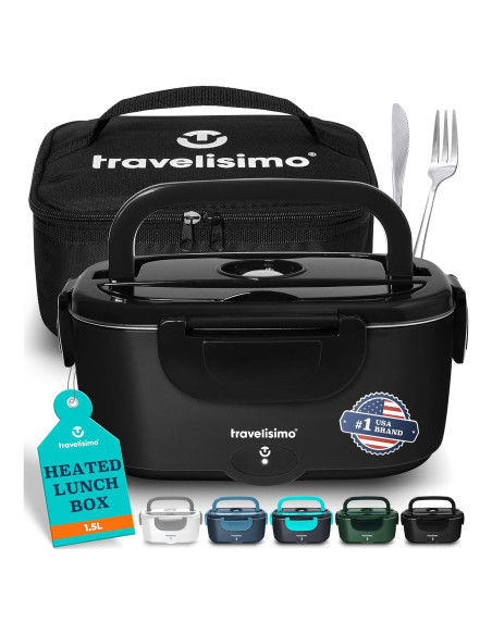 Caja de Almuerzo Eléctrica TRAVELISIMO 1.5L 80W Acero Inoxidable